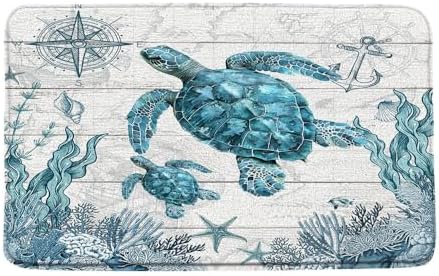 Beach Turtle Bath Rug 16x24 Inch Non-Slip 1