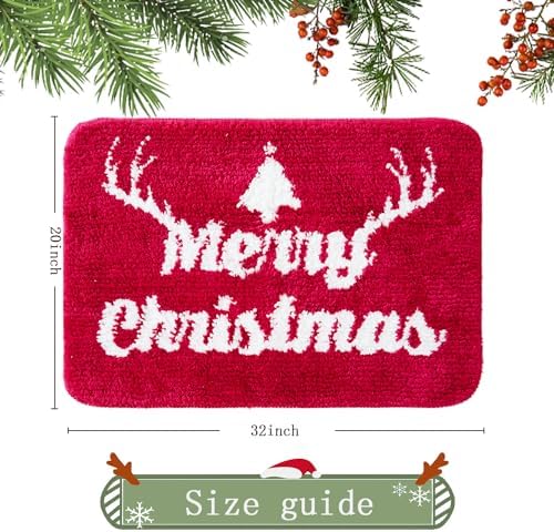 BOANKODU Christmas Bath Mat 20x32 Inches