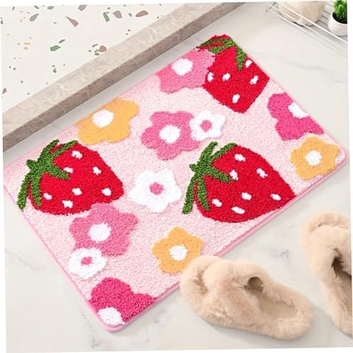 AEIOFU 16x24 Non-Slip Strawberry Bath Mat