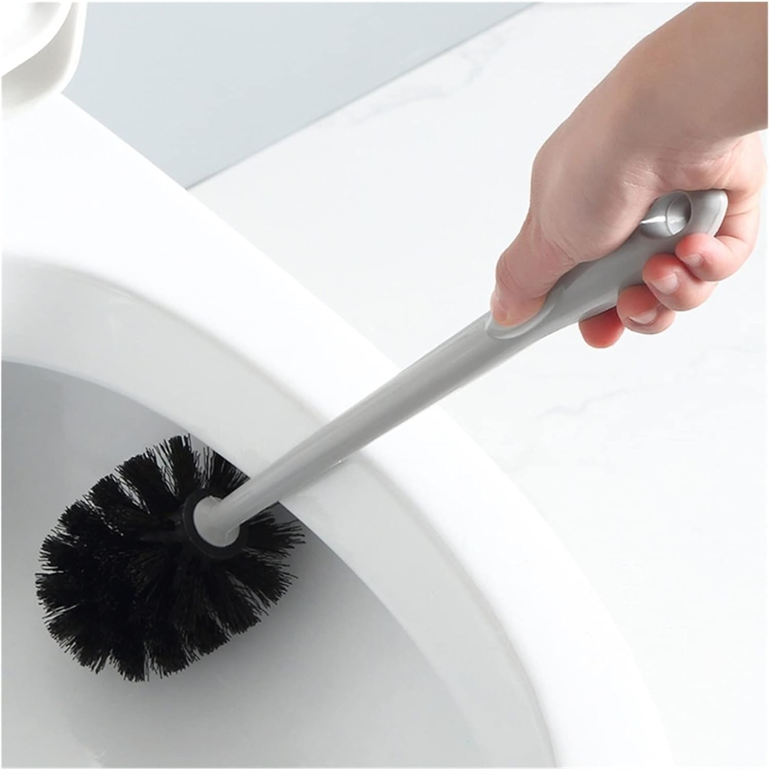 Toilet Brush with Base Wall-Mounted Light Grey