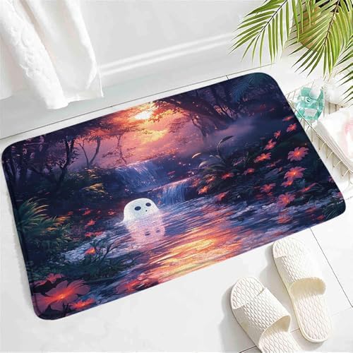 Fantasy Forest Bath Mat - Purple Wisteria Floral Design