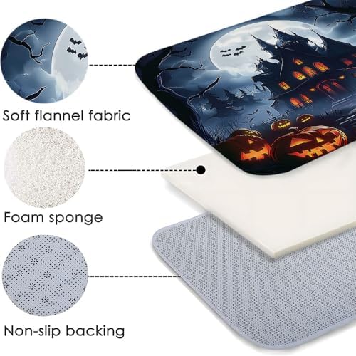 Halloween Castle Bath Mat 16x24 Inch Non-Slip