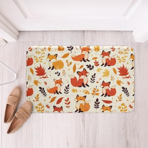 Feelyou Fox Bath Rug 16x24 Inch Cute Cartoon Floor Mat