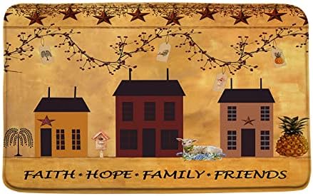 Sunhe Rustic Farmhouse Bath Mat Retro Star Design 178x295 Inch