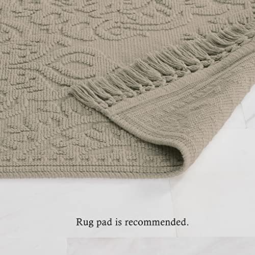 Jean Pierre - Woven Bath Mats Set of 2 17x31 and 21x41 Cotton Rugs
