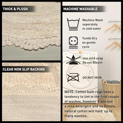 Chardin home Ivory Crochet Bathrug 17x24 Inch
