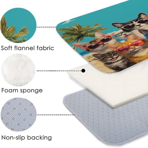Funny Beach Pets Bath Mat - 24x16 Inch