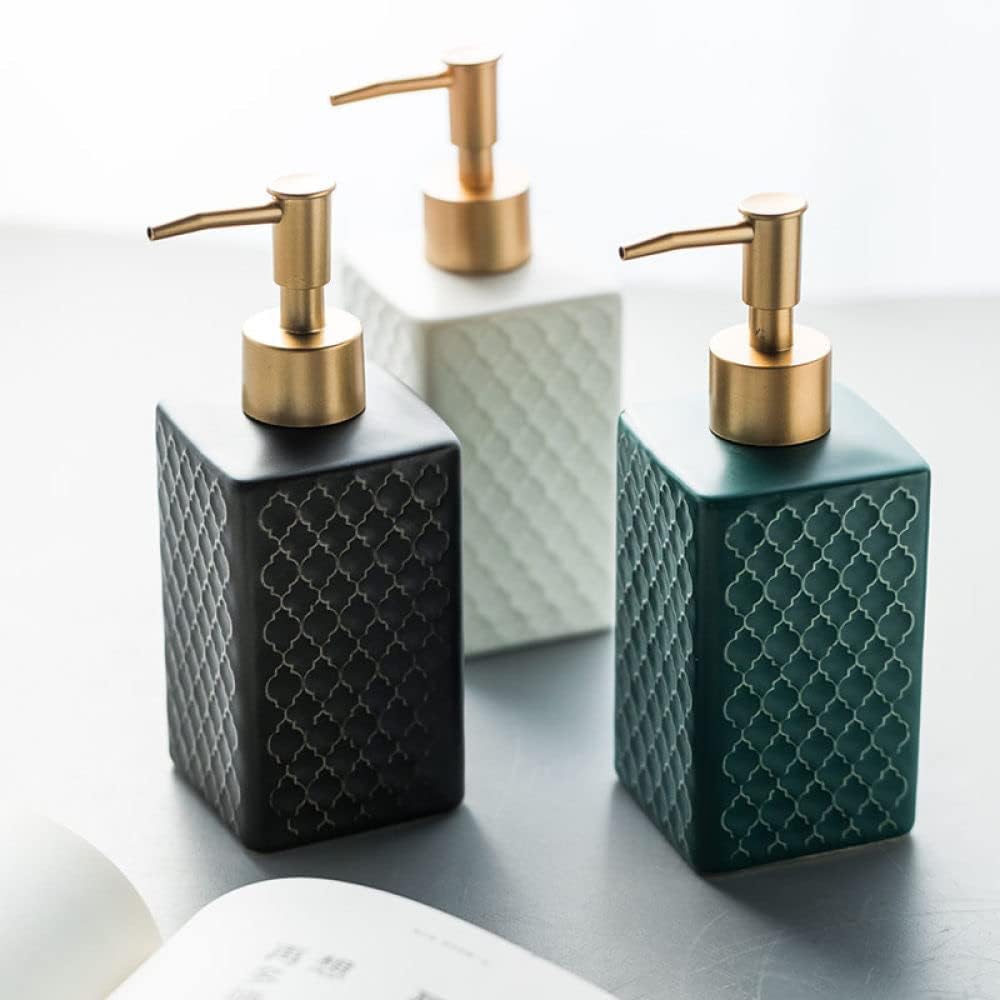 Modern Ceramic Liquid Soap Dispenser with Pump Black