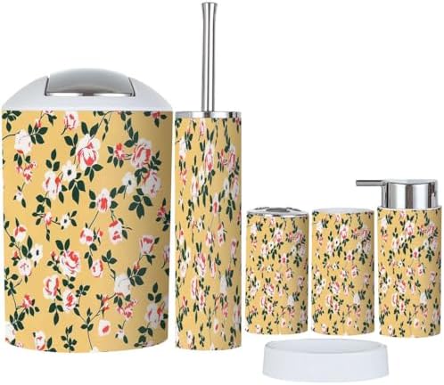 Bathroom Accessory Set 6 Piece Boho Style 1
