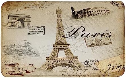 RSMYX Eiffel Tower Bath Mat Paris Style