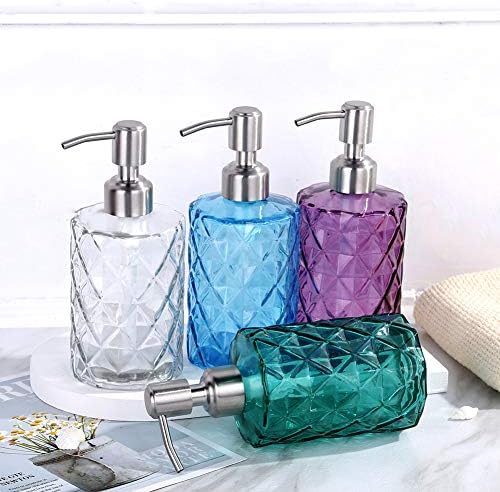 YunNasi Purple Soap Dispenser with Stainless Steel Pump
