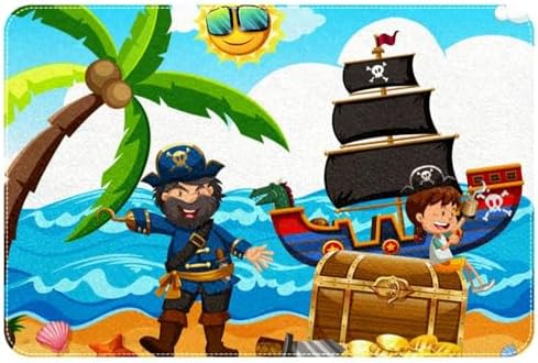 Pirate and Happy Girl Bath Rug 24x16 Inches