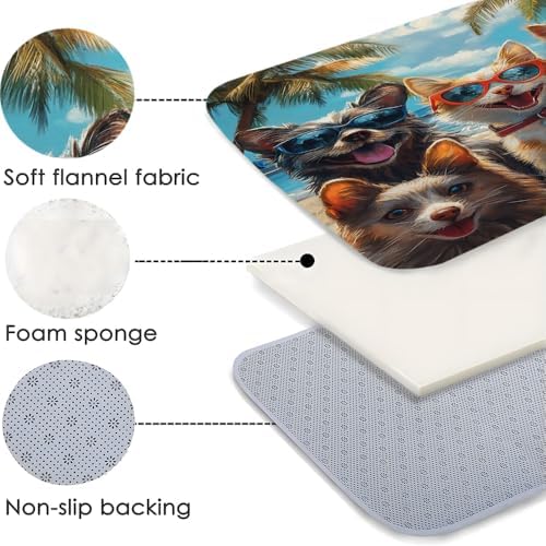Coastal Beach Dogs Bath Mat - Non-Slip Durable and Cute