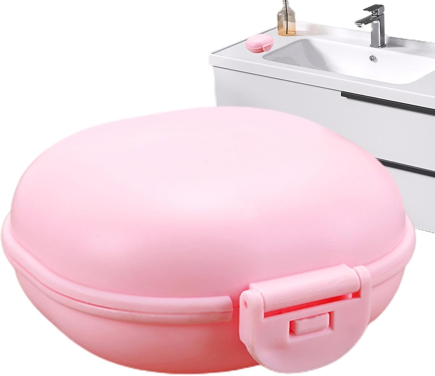 Pink Travel Soap Container - Waterproof Shampoo Bar Holder