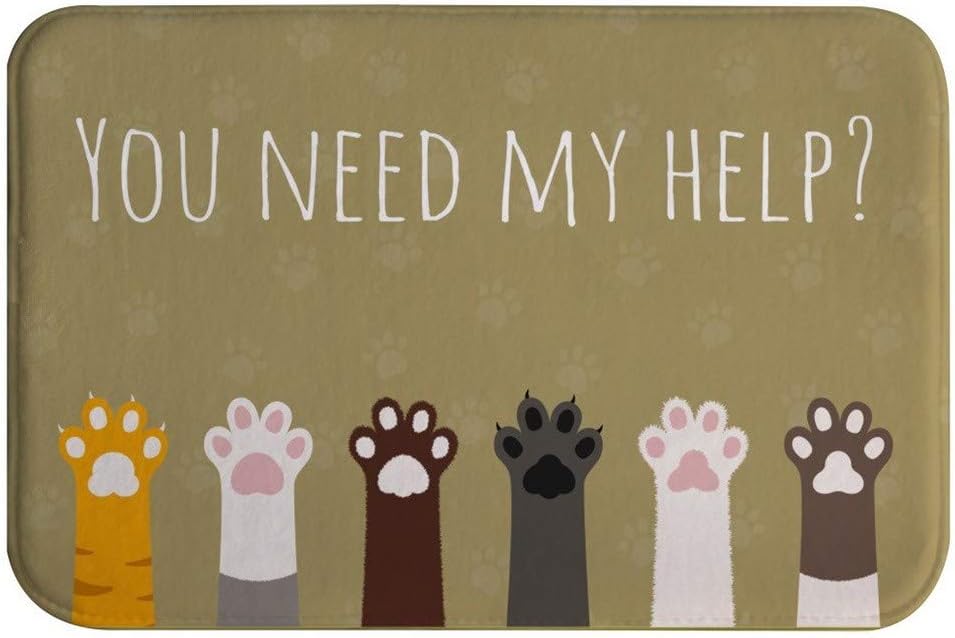 AMonamour Cartoon Paws Bath Mat 40x60cm 1