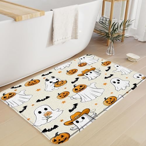 Cute Halloween Ghost Bath Mat 16x24 Inch