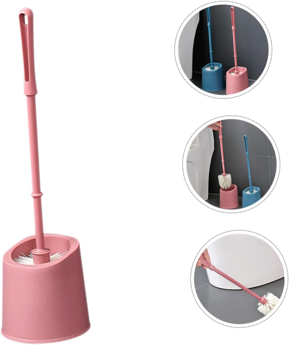 Beavorty 1set Bathroom Brush Cleaning Tool Holder with Long Handle Soft Bristle
