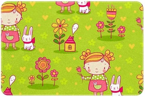 RSMYX Cute Cartoon Girl and Rabbit Bath Rug