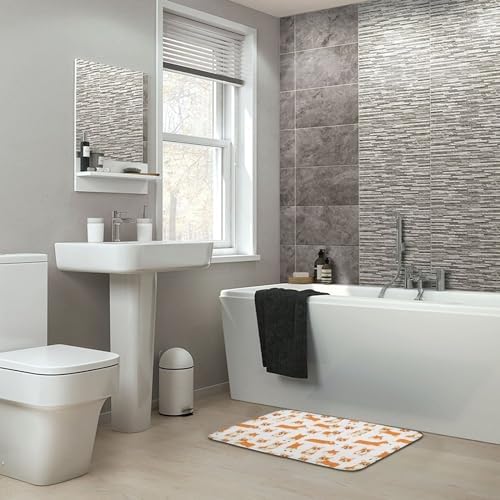 Soft Cozy Bath Rug with Cute Corgi Pattern