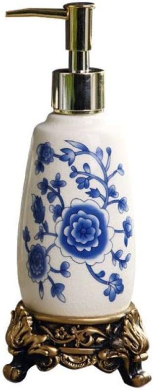 Vintage Ceramic Soap Dispenser with Gold Pump