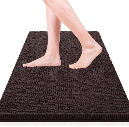 Flotstiga 23x15 Bathroom Rug Set Soft Chenille Non Slip Machine Washable