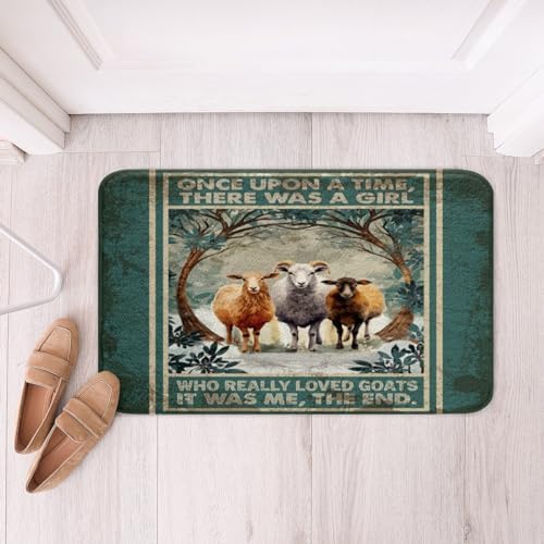 Kids Cute Goat Bath Rug Farmhouse Design