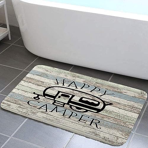 JAWO Happy Campers Bath Mat Non Slip Retro