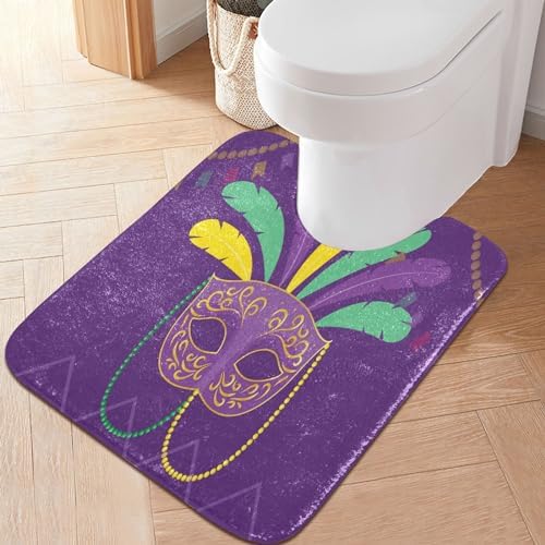 YETTASBIN Mardi Gras Mask Bath Mat Set 1