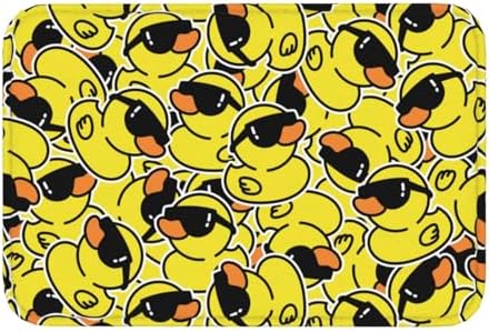 Cartoon Rubber Duck Bath Mat 24x16 Non-Slip Soft Microfiber