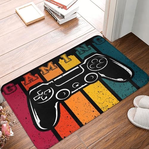 Gaming Retro Bath Mat Non-Slip Microfiber 24x16 1