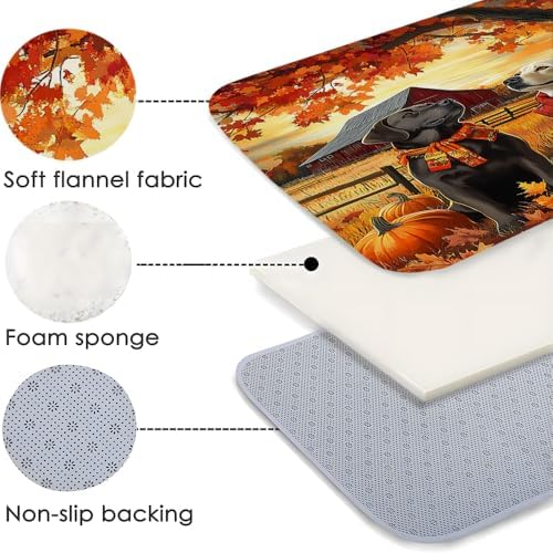 Autumn Themed Bath Mat with Non-Slip Backing 1