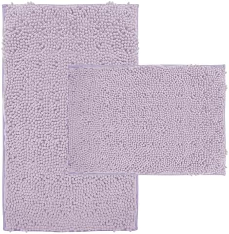 RUN HELIX Chenille Bath Rug Set 2 Pieces Lavender