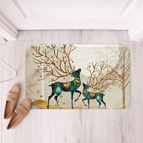 ChenRongDian Deer Silhouette Shaggy Bath Mat 16x24In 1
