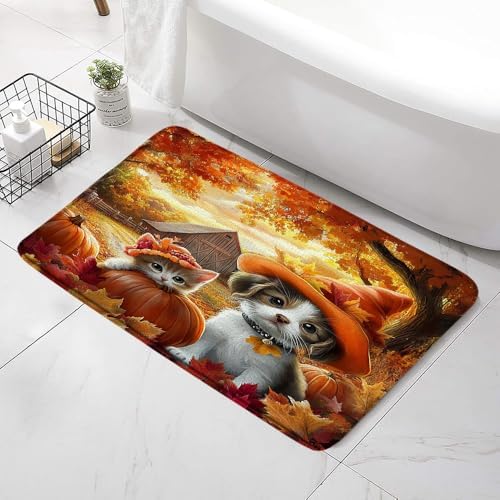 Autumn Farm Animal Bath Mat - Non Slip Durable Waterproof