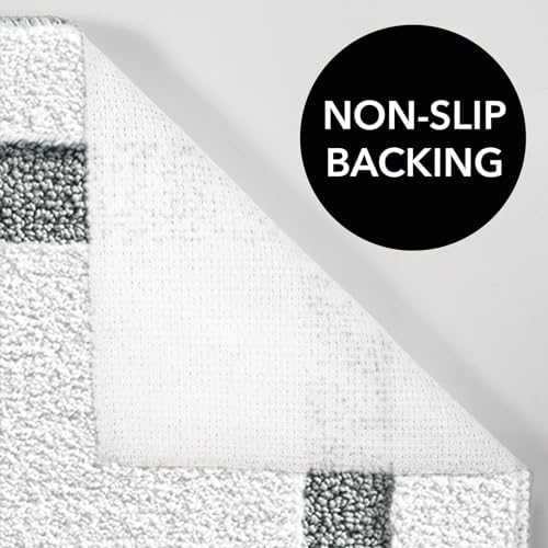 mDesign Hydra Bath Rug - Non-Skid Extra Long Machine Washable