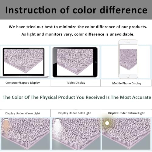 RUN HELIX Chenille Bath Rug Set 2 Pieces Lavender
