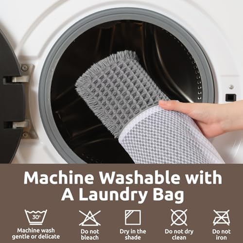 AMOAMI Waffle Bath Mat - Grey 24 x 36