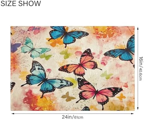 YETTASBIN Butterfly 2 Pcs Bath Mat Set