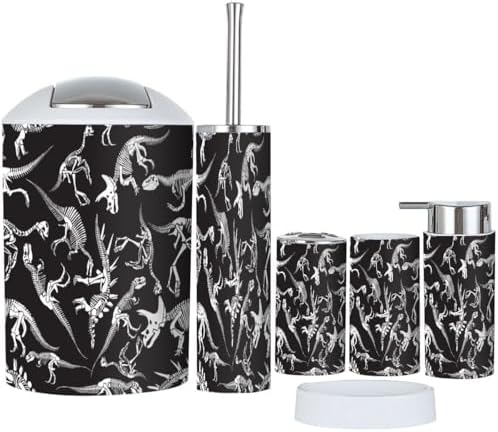 Boho Dinosaur Bathroom Accessories Set 6 Piece