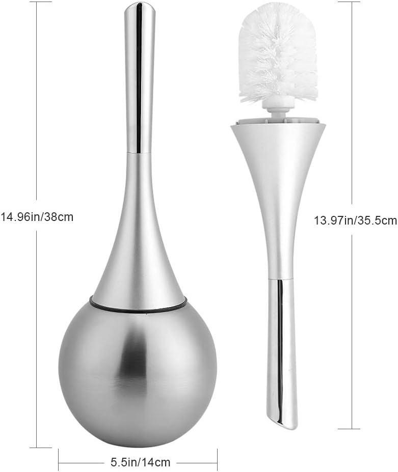 Gsycle Toilet Brush and Holder Set with Stainless Steel Base