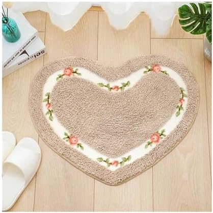 KSVNOTF Shaped Bath Rug - Soft Shaggy Microfiber Non-Slip Mat 18x20