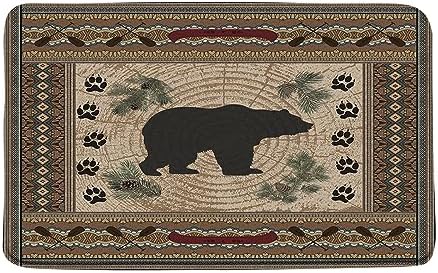 Bear Bath Rug Rustic Cabin Bathroom Mat
