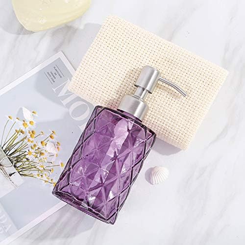YunNasi Purple Soap Dispenser with Stainless Steel Pump