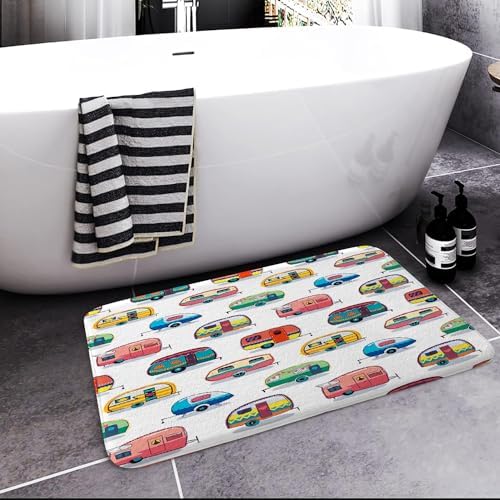JAWO Happy Camper Bath Mat for RV and Home