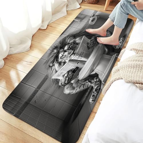JAWO Funny Cool Lion Bath Mat Non Slip Rugs