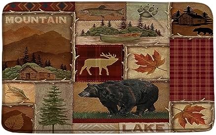 RDRUVA Rustic Bear Bath Mat 45x75cm