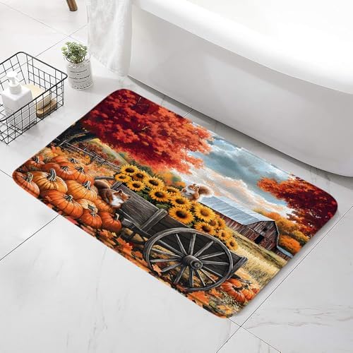 Autumn Farm Bath Mat - Non-Slip Waterproof and Decorative