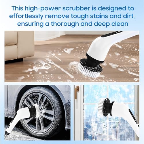 LYSHIATSU Electric Spin Scrubber with 8 Heads