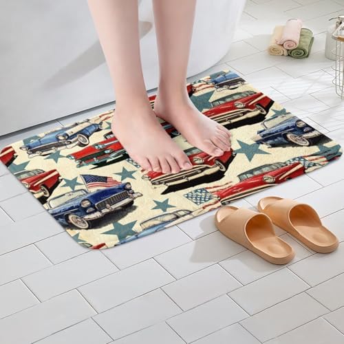 Boys Classic American Flag Bath Mat 16x24