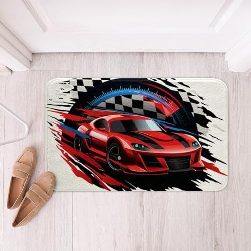 Feelyou Sports Car Bath Rug with Non-Slip TPR Bottom